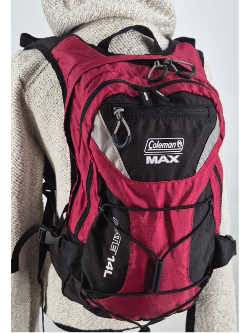 Men's Coleman Max 14L Backpack Red&Black One Size Hiking Daypack Trail Outdoors